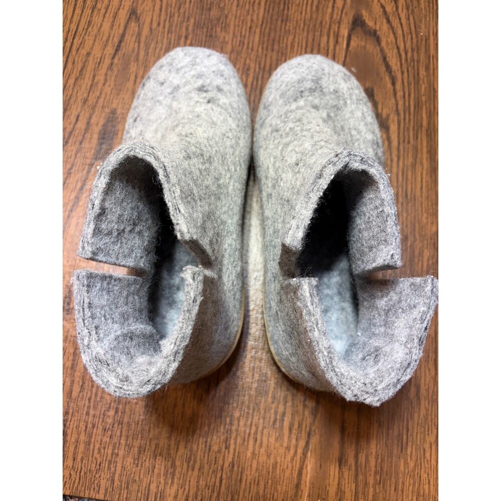 Glerups Unisex Gray Wool Boot Slipper with Honey Rubber Sole Size 37 - Picture 5 of 13